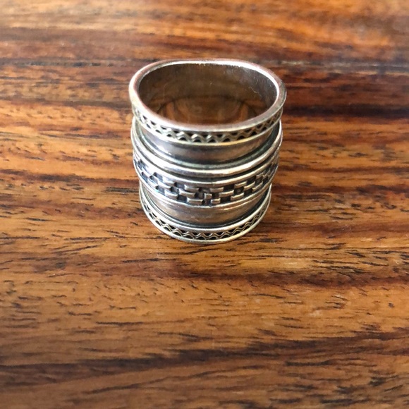 Sterling Silver GeoArt Spinner Ring - Picture 2 of 5